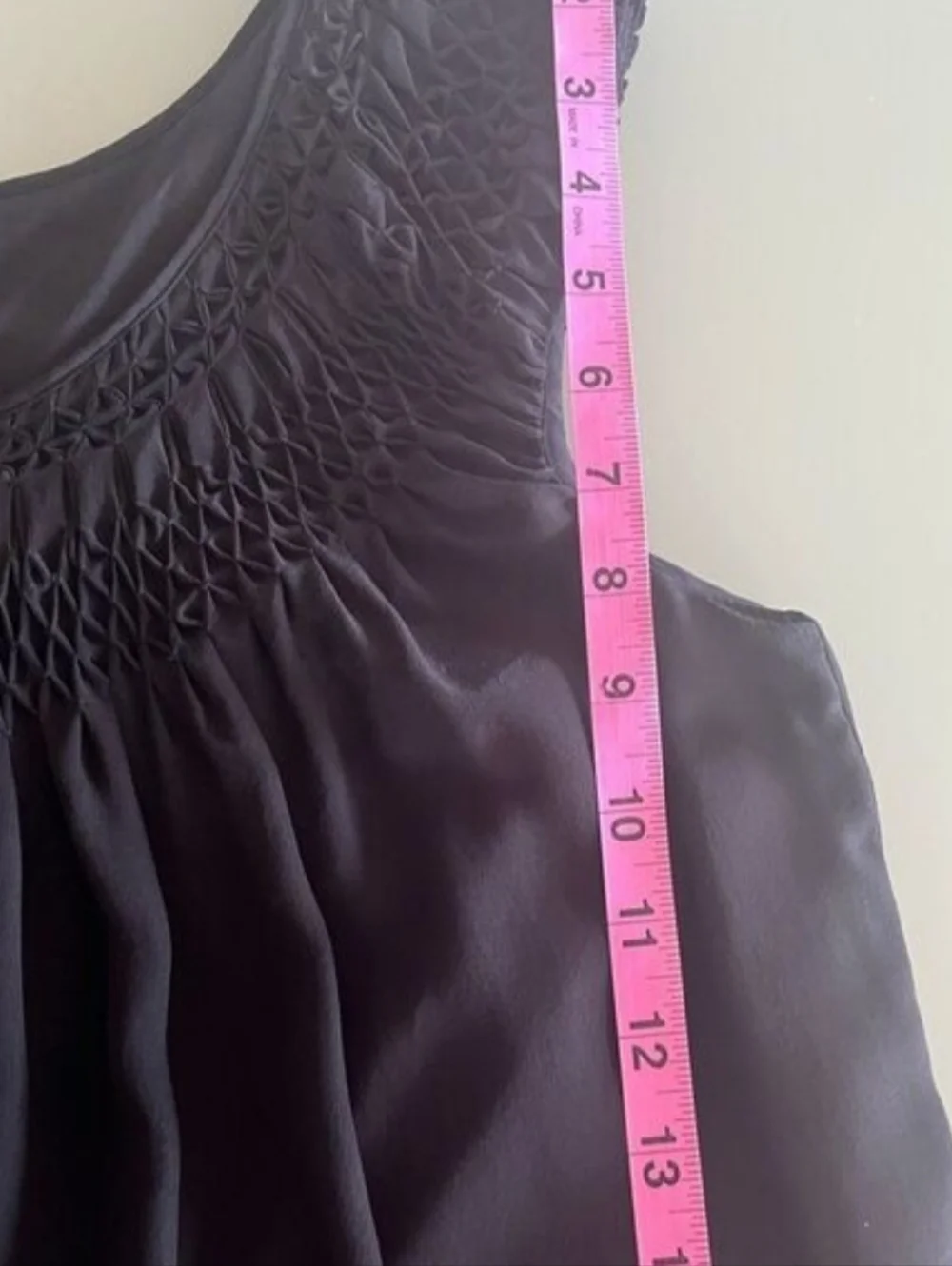 J. Jill 100% Silk Smocked Neck Sleeveless Black Women  Dress Midi Size Small